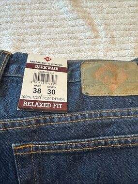 NWT Member's Mark Dark Wash Relaxed Fit Jeans - Blue